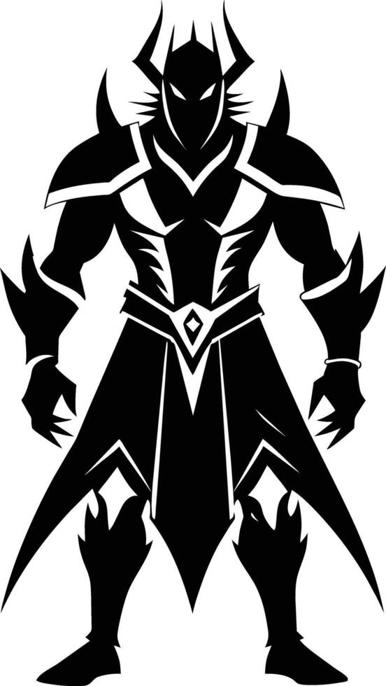 A black silhouette of a warrior vector