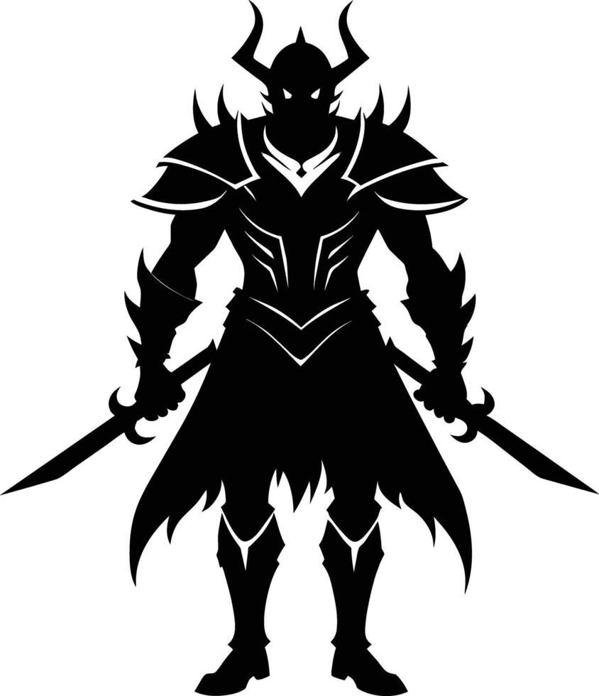 A black silhouette of a warrior vector