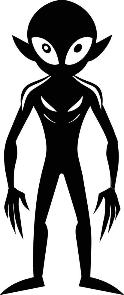 A black silhouette of a alien vector
