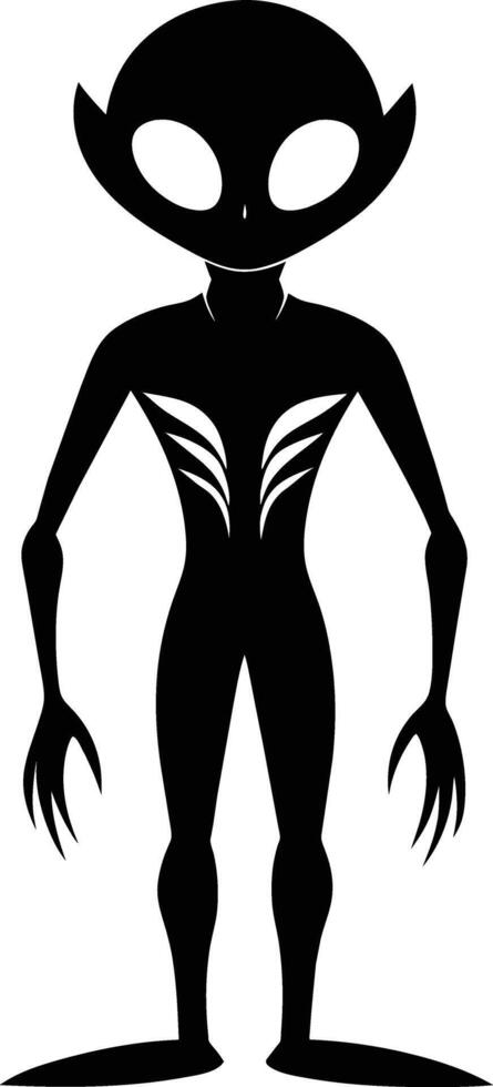 A black silhouette of a alien vector
