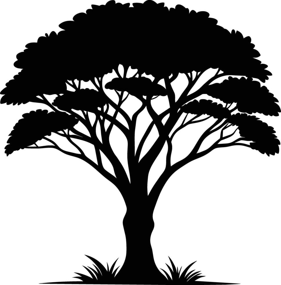 A illustration of african tree silhouette vector