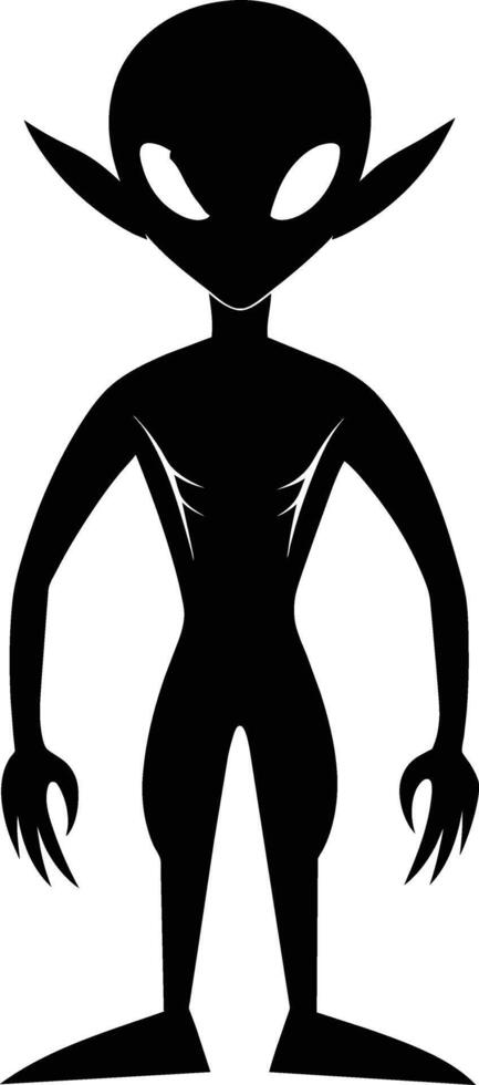 A black silhouette of a alien vector