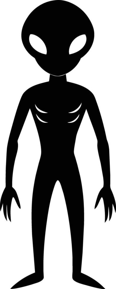 A black silhouette of a alien vector
