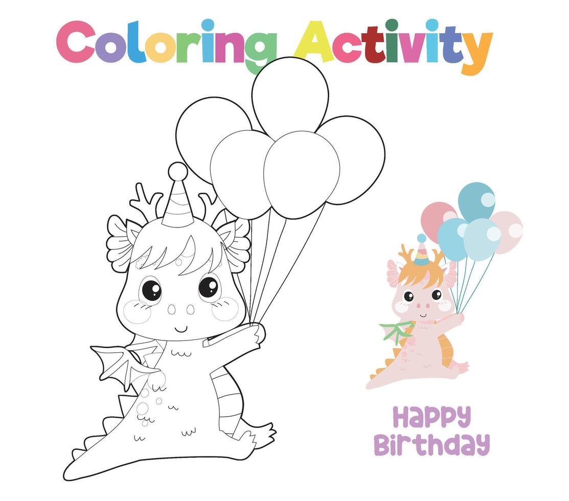 Coloring page for children. Printable coloring worksheet for kid. vector