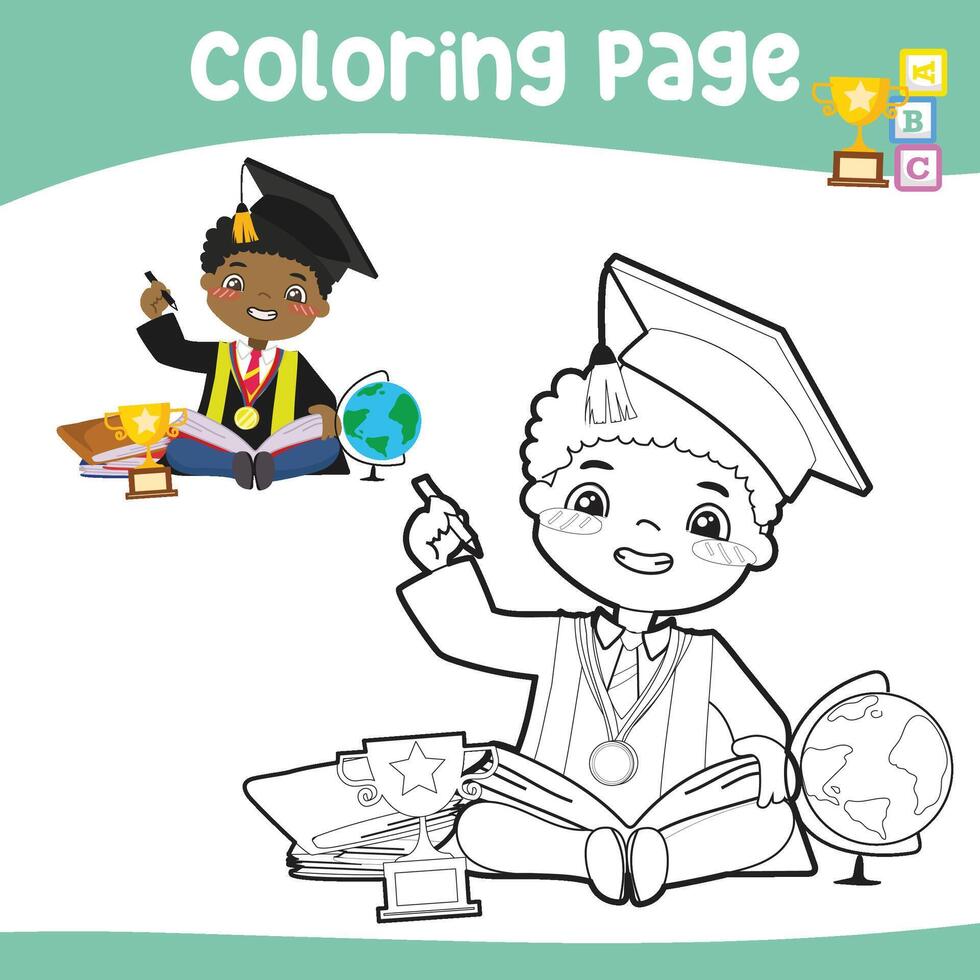 colorante actividad para niños. colorante página para niño. imprimible hoja de cálculo vector