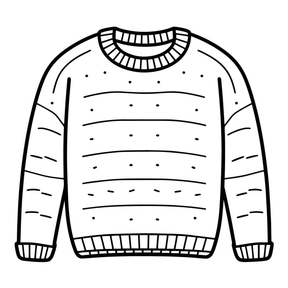 outline of a cozy sweater icon. vector
