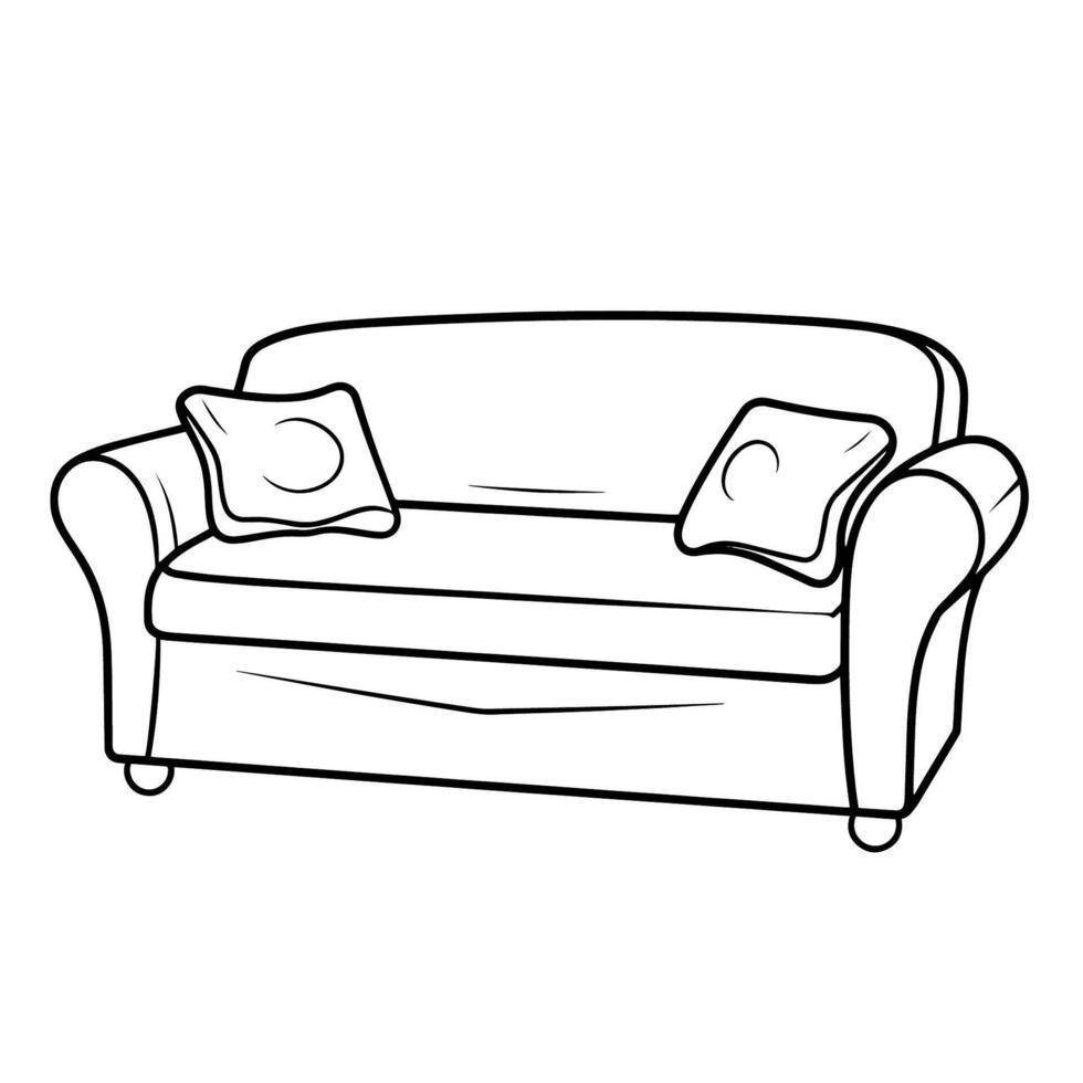 Sleek outline of a contemporary sofa icon. vector