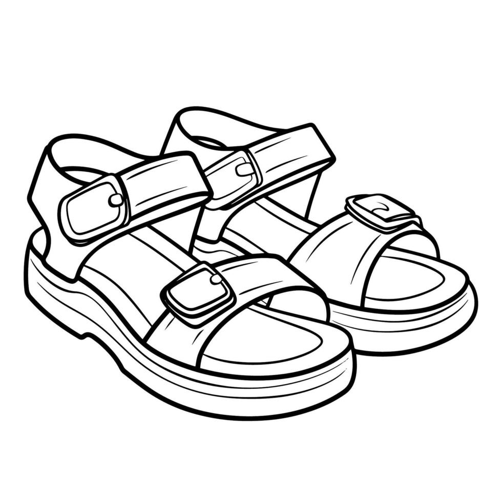 outline of trendy strap sandals icon. vector