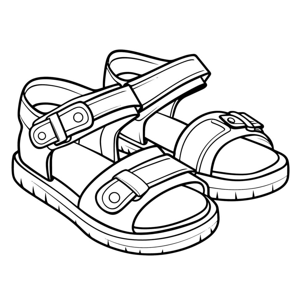 outline of trendy strap sandals icon. vector