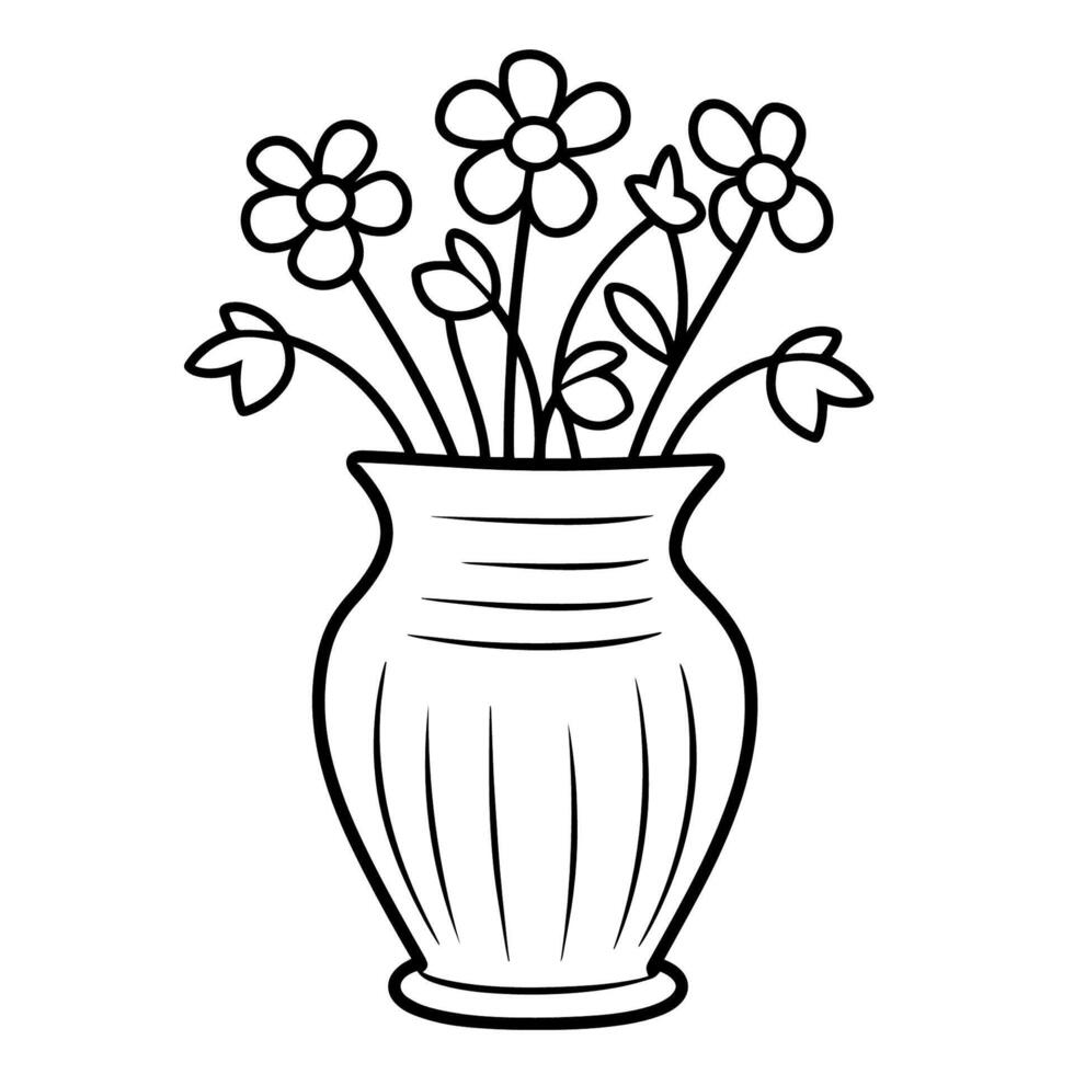 outline of an elegant vase icon. vector