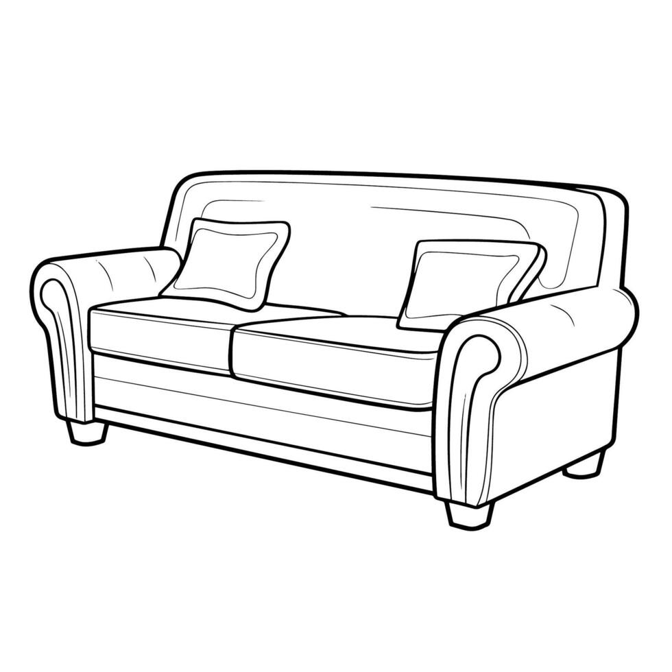 Sleek outline of a contemporary sofa icon. vector