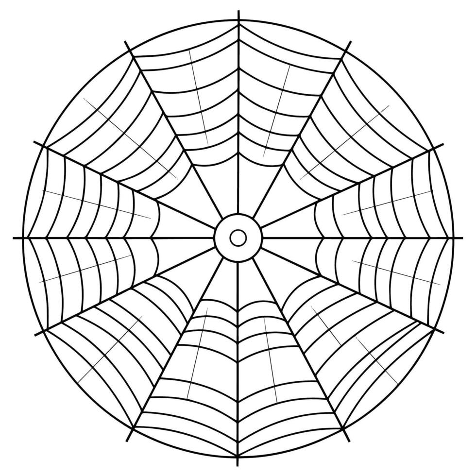 Intricate outline of a spiderweb icon. vector