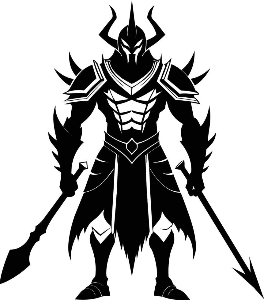 A black silhouette of a warrior vector