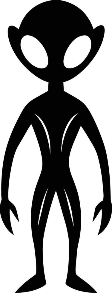 A black silhouette of a alien vector