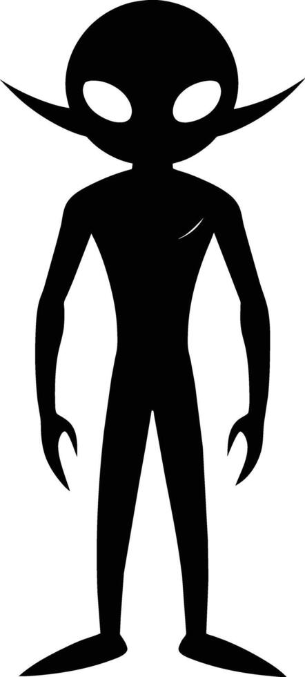 A black silhouette of a alien vector