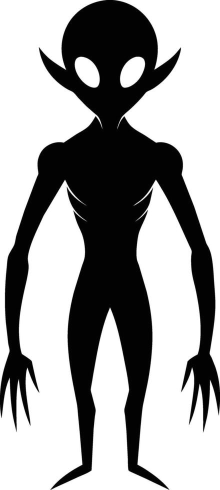 A black silhouette of a alien vector