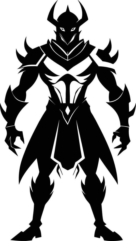 A black silhouette of a warrior vector