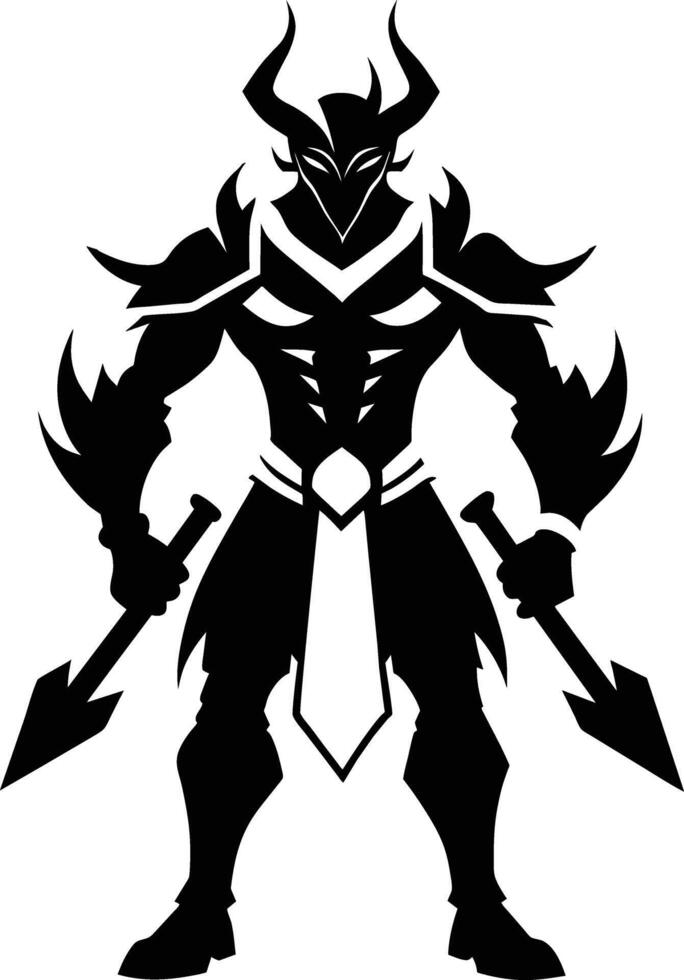 A black silhouette of a warrior vector