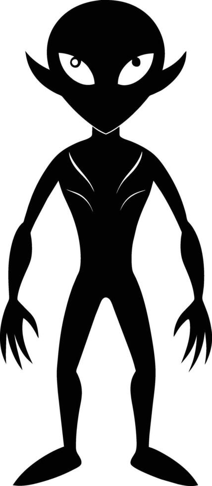 A black silhouette of a alien vector