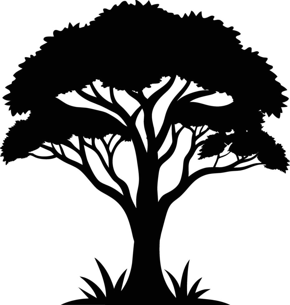 A illustration of african tree silhouette vector
