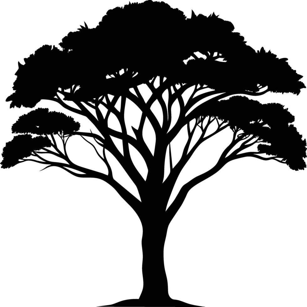A illustration of african tree silhouette vector