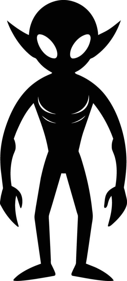 A black silhouette of a alien vector