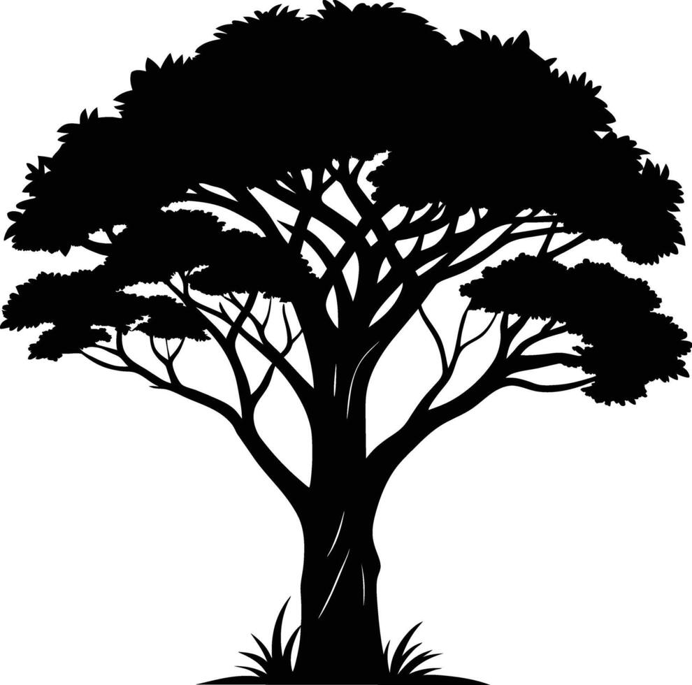 A illustration of african tree silhouette vector