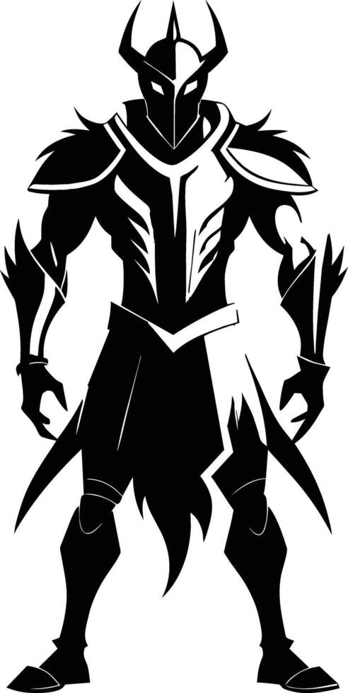 A black silhouette of a warrior vector