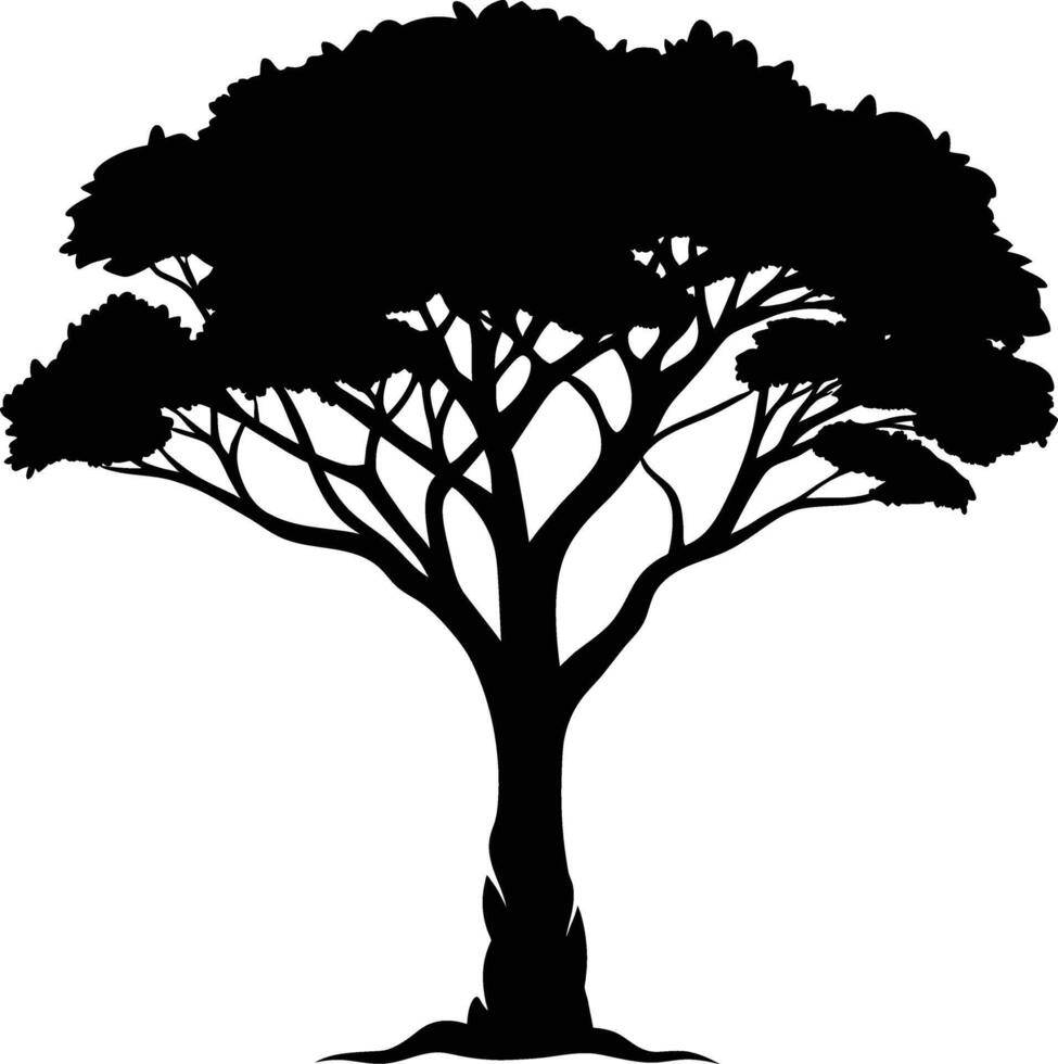 A illustration of african tree silhouette vector