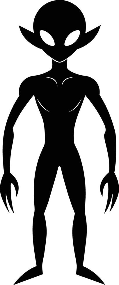 A black silhouette of a alien vector