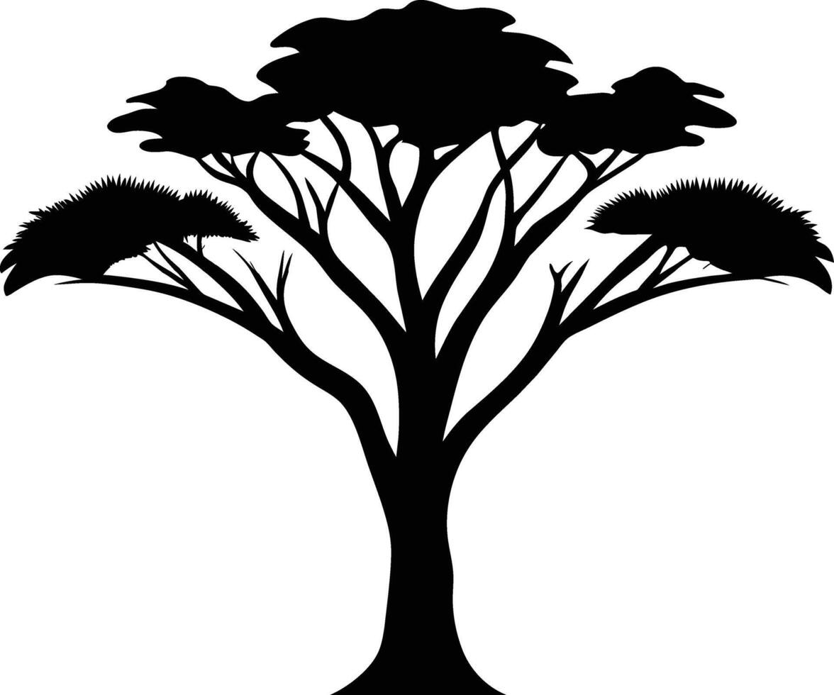 A illustration of african tree silhouette vector