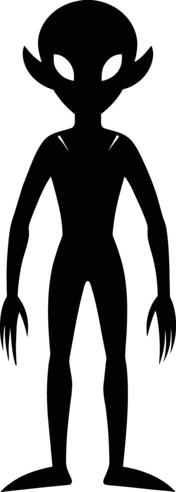 A black silhouette of a alien vector
