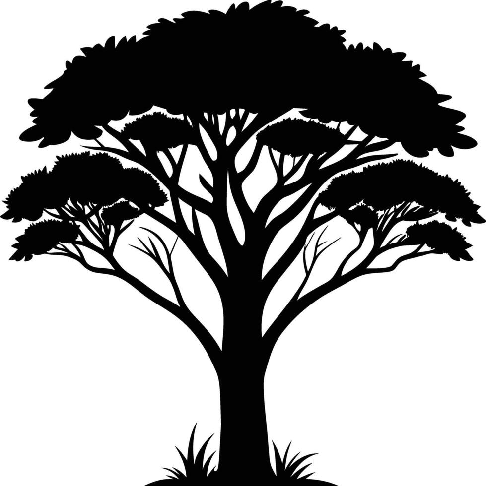 un ilustración de africano árbol silueta vector