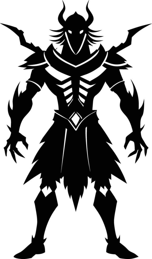 A black silhouette of a warrior vector
