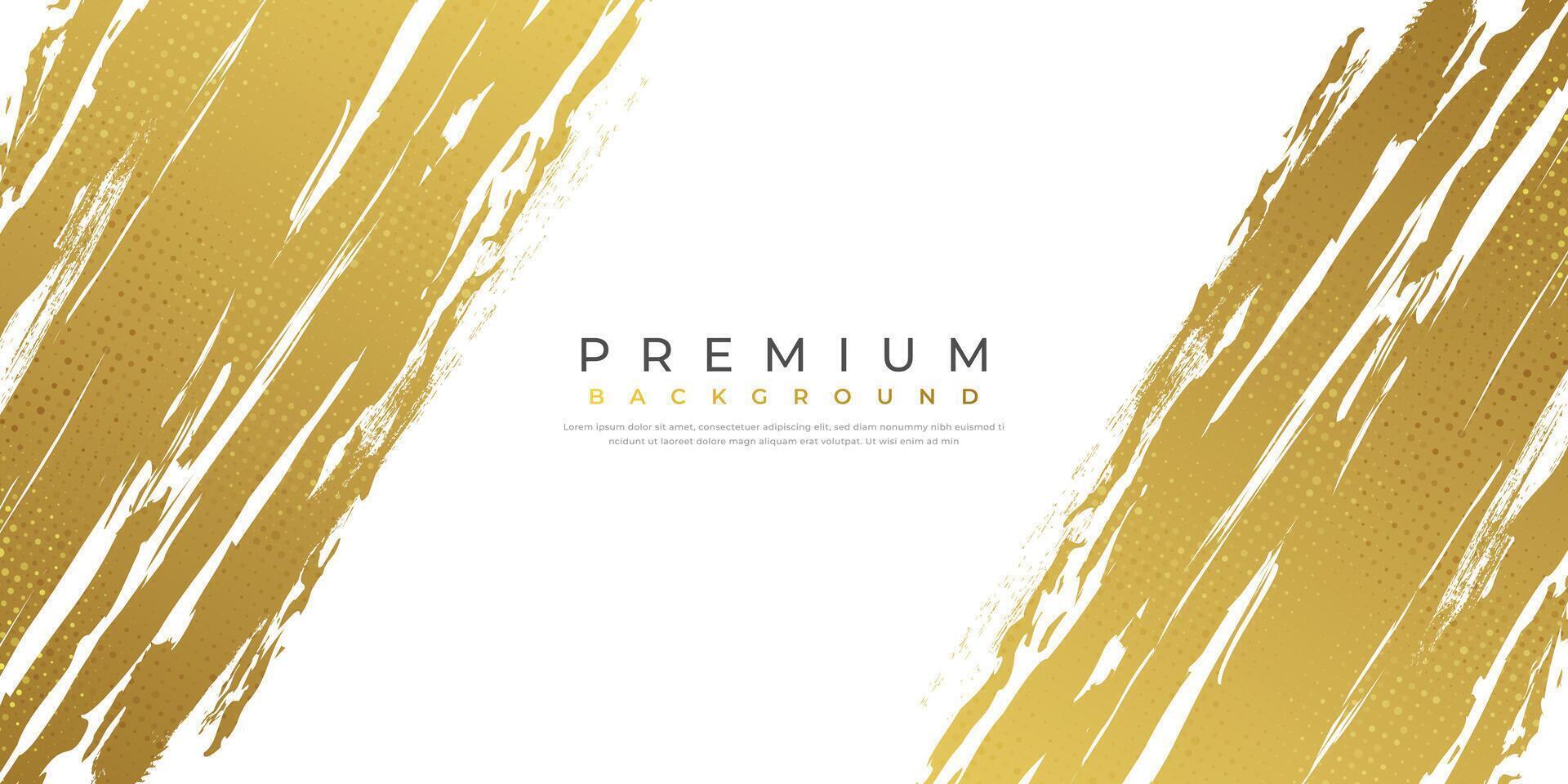 Abstract Gold Brush Texture Background with Halftone Effect. Brush Stroke Illustration for Banner, Poster, or Sports. Scratch and Texture Elements For Design vector