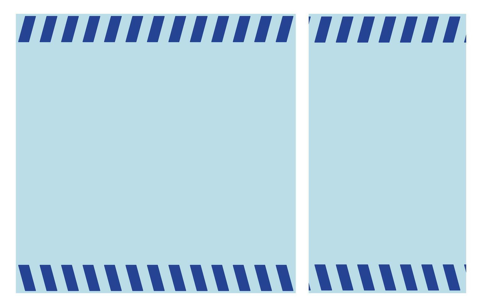 Blue Warning Lines with Copy Space on light Blue Background Posters Set for Safety, Construction, Attention Concepts. Square and Vertical Design Templates for Web, Print and Social Media vector