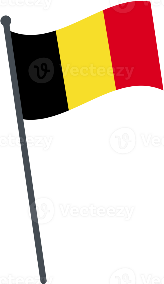 Bélgica bandera ondulación en polo. nacional bandera polo transparente. png