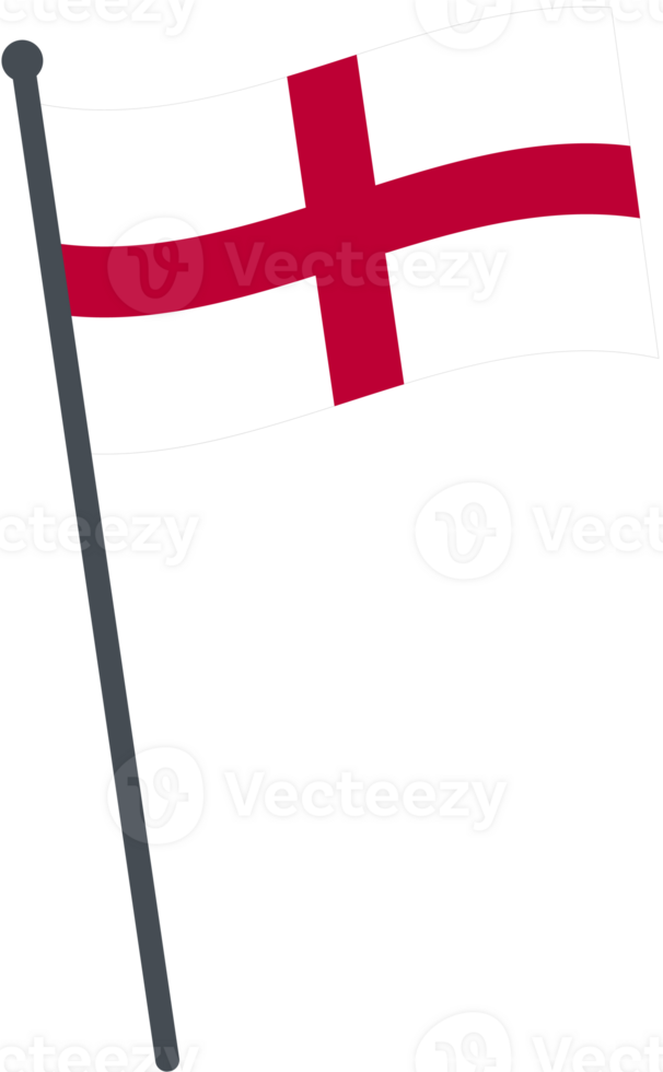 England flag waving on pole. national flag pole transparent. png