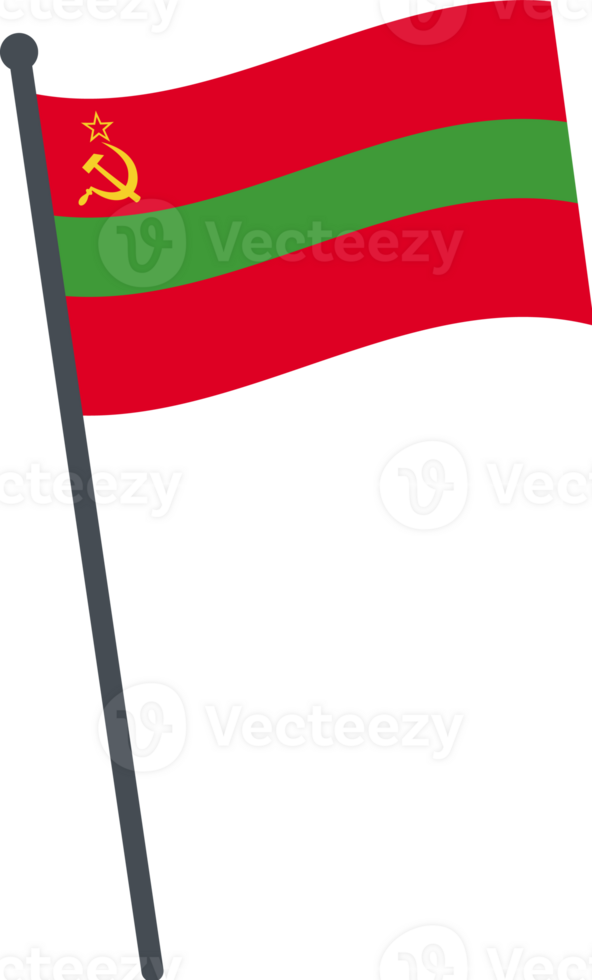 Transnistria flag waving on pole. national flag pole transparent. png