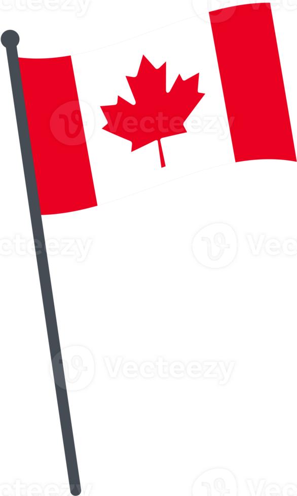 canada flag waving on pole. national flag pole transparent. png