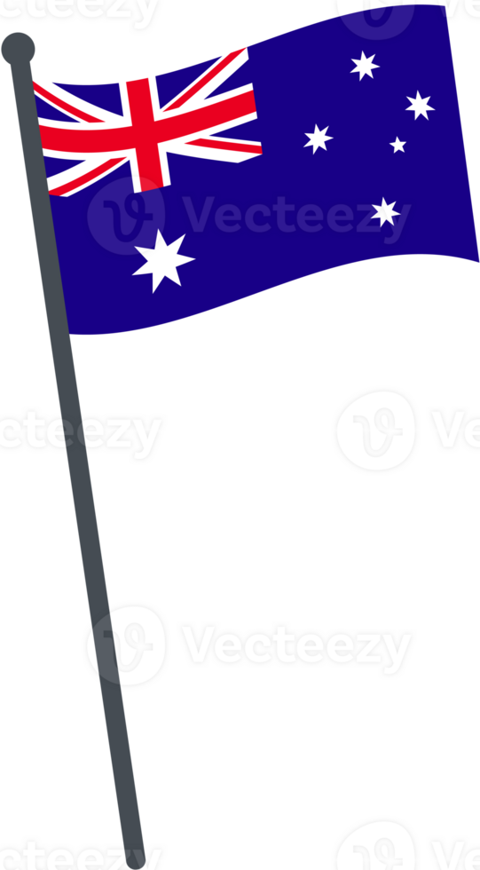 australia flag waving on pole. national flag pole transparent. png