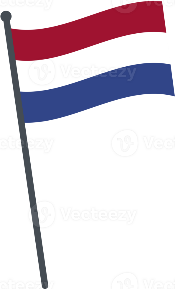 Nederland vlag golvend Aan pool. nationaal vlag pool transparant. png