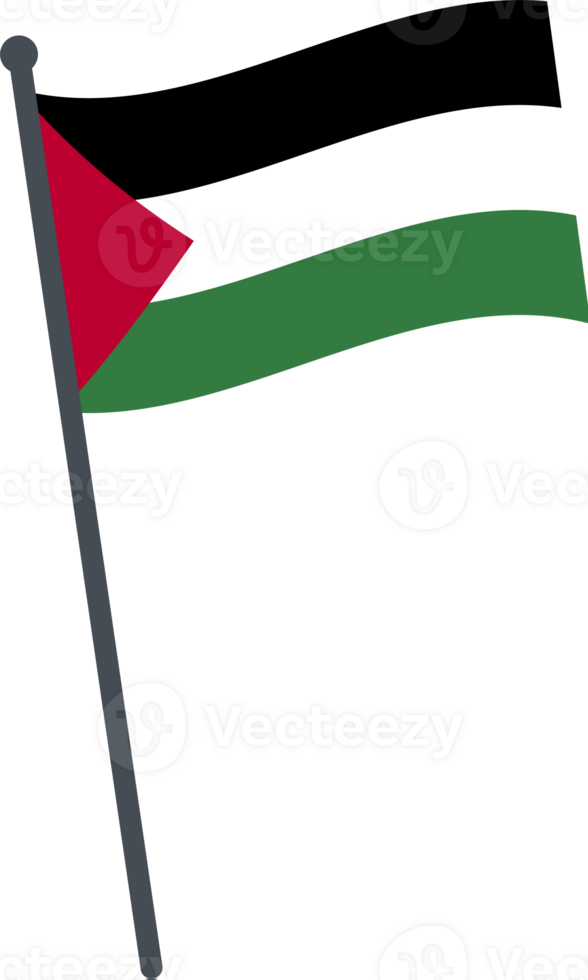 Palestine drapeau agitant sur pôle. nationale drapeau pôle transparent. png