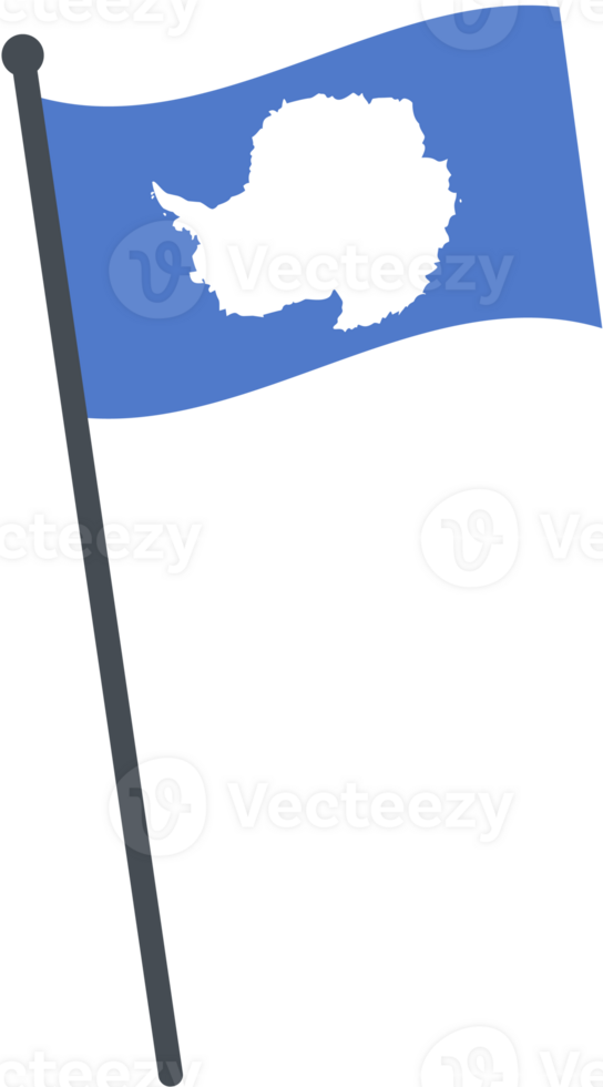 antarctica flag waving on pole. national flag pole transparent. png