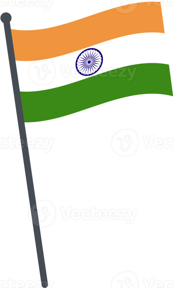 india flag waving on pole. national flag pole transparent. png
