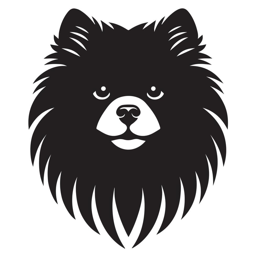 Dog Face illustration - A proud Pomeranian dog face Logo concept design vector