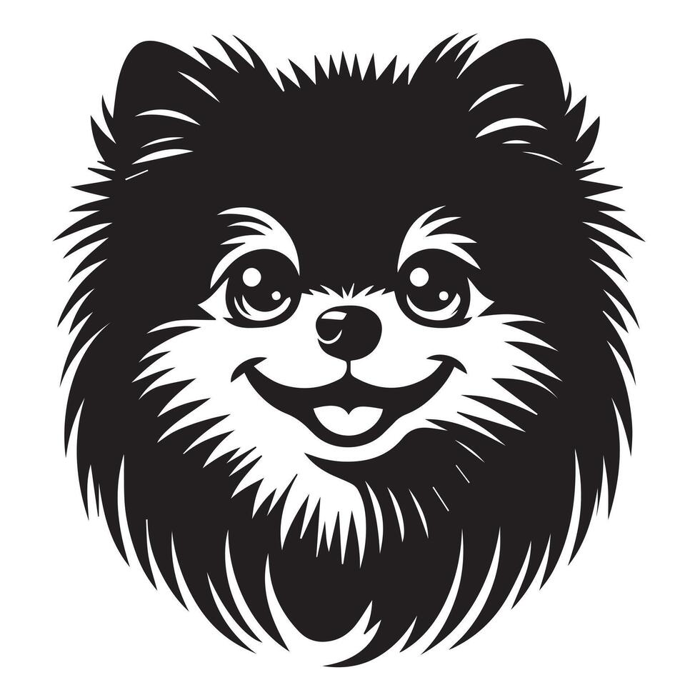 Dog Face illustration - A amused Pomeranian dog face Logo concept design vector