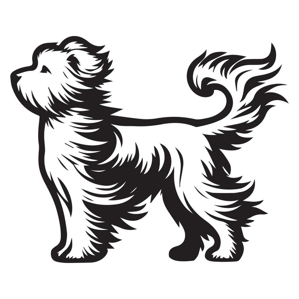 Westie Dog - West Highland White Terrier in Strong Wind illustration vector