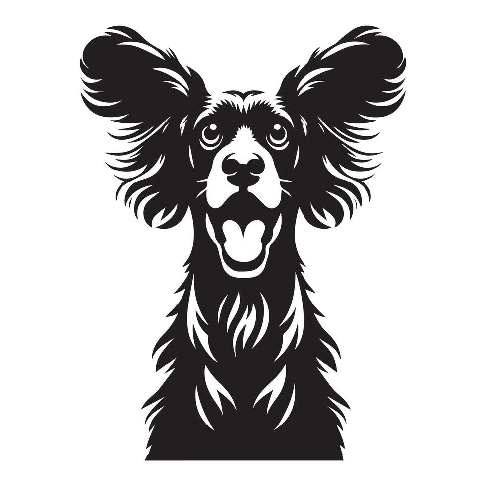 Cocker Spaniel - A Excited Cocker Spaniel face illustration in black and white vector