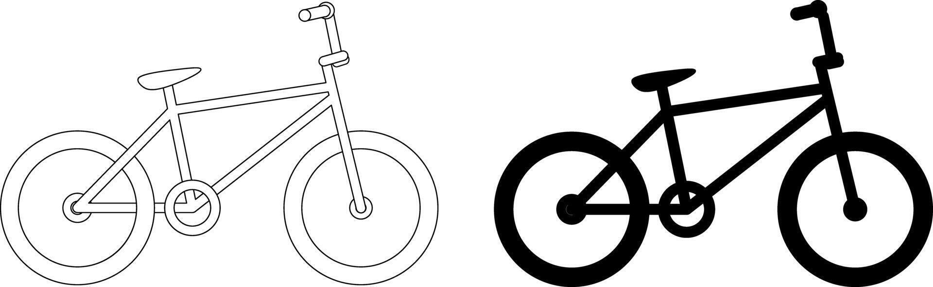 side view BMX bike icon set vector